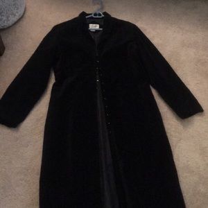 Black velvet duster-full length coat